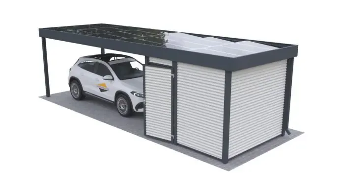 Einzelcarport mit Schuppen