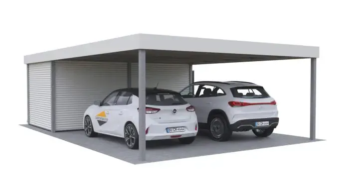 Doppelcarport mit Schuppen