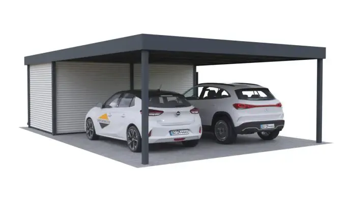 Doppelcarport mit Schuppen