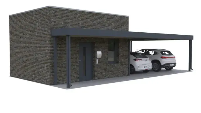 Doppelcarport mit Eingangsüberdachung