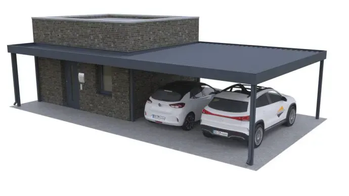 Doppelcarport mit Eingangsüberdachung