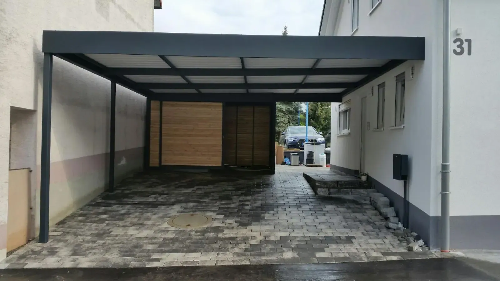 Doppelcarport mit Schuppen - Carportmaster Projekt 18-P-1966 - 71696 Möglingen - Carportbild 01