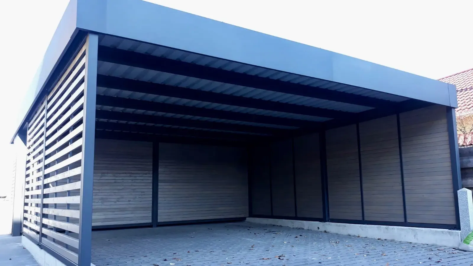 Doppelcarport mit Schuppen - Carportmaster Projekt 18-P-2292 - 86874 Mattsies - Carportbild 01