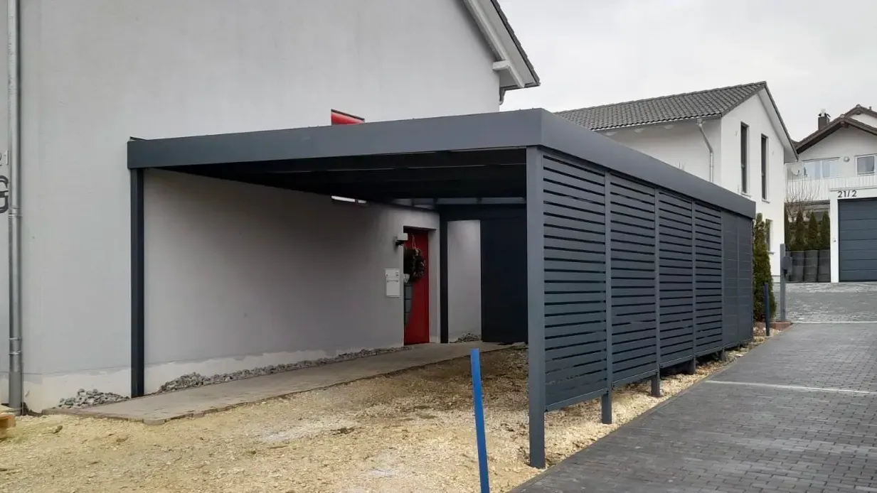 Doppelcarport mit Schuppen - Carportmaster Projekt 22-P-3278 - 73441 Bopfingen - Carportbild 01